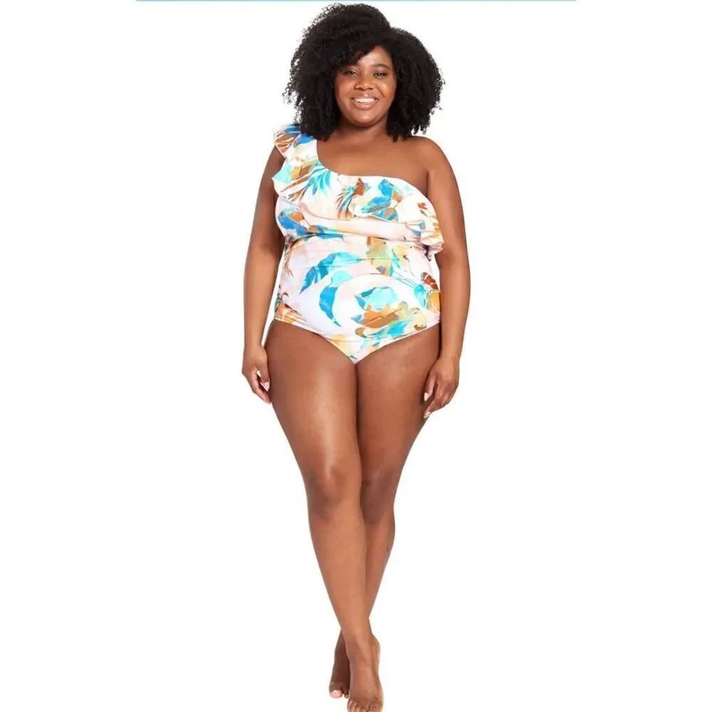 LYSA Floral  Women's One Piece Bathing Suit Adult Size 2x (22w-24w)